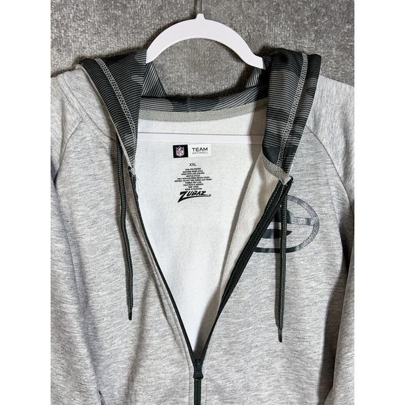 Zubaz NFL Team Apparel Green Bay Packers Full Zip Hoodie Mens Size XXL Gray - Picture 4 of 10